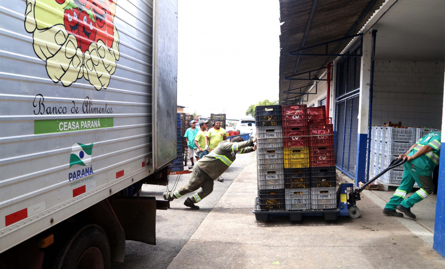 Por meio do Banco de Alimentos da Ceasa, hortigranjeiros são reaproveitados anualmente, evitando o desperdício e garantindo a segurança alimentar de cerca de 194 mil pessoas.Foto: Gilson Abreu/ANPr