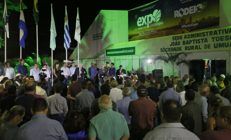 O governador em exercício Darci Piana, participa da abertura 45ª Expo Umuarama e 18ª Feira Internacional. Participaram: prefeito de Umuarama, Celso Pozzobom; os secretários: do Meio Ambiente e Recursos Hídricos, Márcio Nunes; da Agricultura, Norberto Ortigara; presidente da Sociedade Rural de Umuarama, Milton Gaiari; entre outros.Umuarama, 07-03-19.Foto: Arnaldo Alves / ANPr.