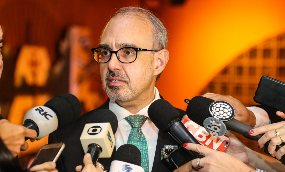 O vice governador Darci Piana no Memorial de Curitiba durante a abertura da 1ª Reunião do Grupo BRICS 2019, grupo econômico formado por autoridades do Brasil, Rússia, Índia, China e África do Sul para debater questões econômicas relacionadas aos países. Curitiba, 13/03/2019 - Foto: Geraldo Bubniak/ANPr