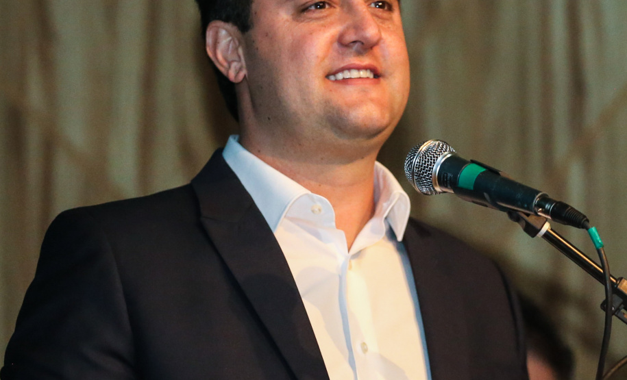 O governador Carlos Massa Ratinho Junior na apresentação das diretrizes da Celepar nesta sexta-feira (15) no Teatro Bom Jesus em Curitiba.   Curitiba, 15/03/2019 -  Foto: Geraldo Bubniak/ANPr