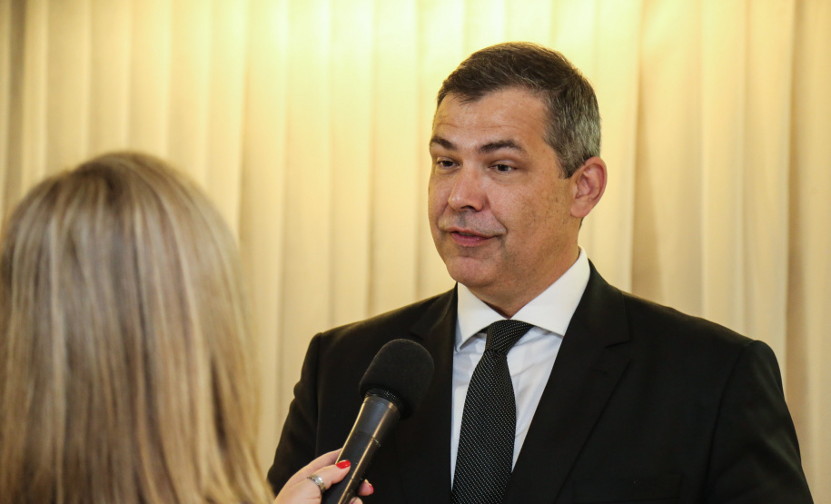 O governador Carlos Massa Ratinho Junior na apresentação das diretrizes da Celepar nesta sexta-feira (15) no Teatro Bom Jesus em Curitiba.   Curitiba, 15/03/2019 -  Foto: Geraldo Bubniak/ANPr