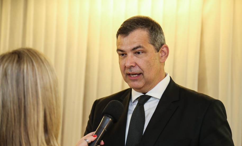 O  diretor-presidente Allan Costa  na apresentação das diretrizes da Celepar nesta sexta-feira (15) no Teatro Bom Jesus em Curitiba.   Curitiba, 15/03/2019 -  Foto: Geraldo Bubniak/ANPr