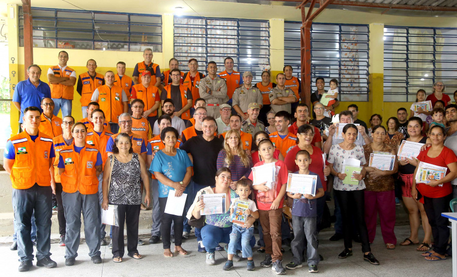 A Coordenadoria Estadual de Proteção e Defesa Civil realiza simulado de abandono com comunidade em área de risco de Morretes, no Litoral do Paraná. Morretes,16/03/2019 Foto:Jaelson Lucas ANPr
