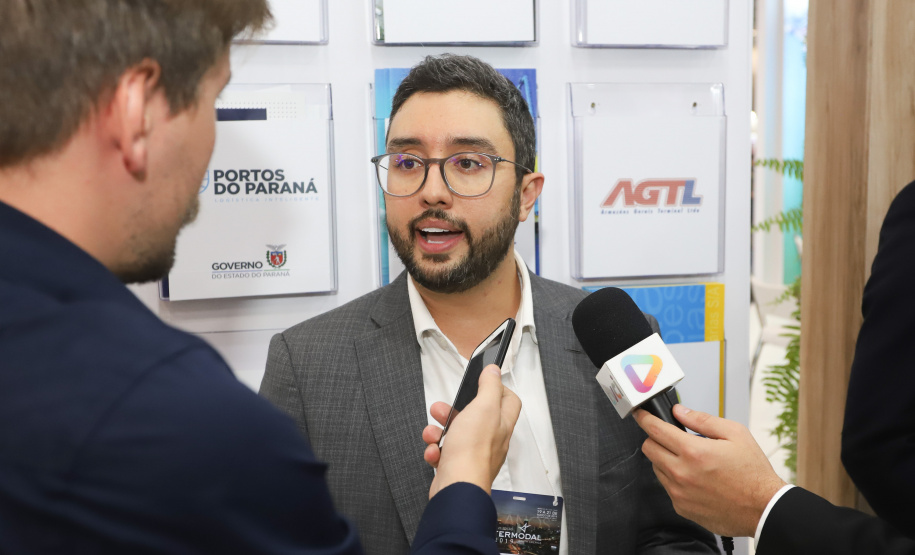 O governador Carlos Massa Ratinho Júnior esteve nesta terça-feira (19) na Intermodal South America 2019, maior feira do setor de logística e comércio exterior da América Latina, onde o Estado está presente com um estande dos Portos do Paraná. Na foto, o diretor-presidente dos Portos do Paraná, Luiz Fernando Garcia da Silva - São Paulo, 19/03/2019 - Foto: Rodrigo Félix Leal/ANPr