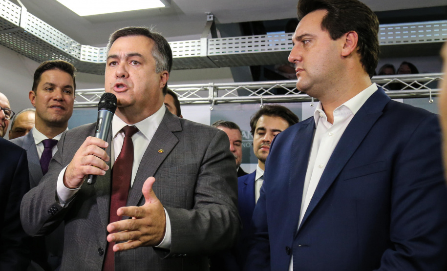 Governador Carlos Massa Ratinho Junior participa da posse do secretário de Estado da Saúde, Carlos Alberto Gebrim Preto (Beto Preto). Curitiba, 25/03/2019. Foto: Geraldo Bubniak/ANPr