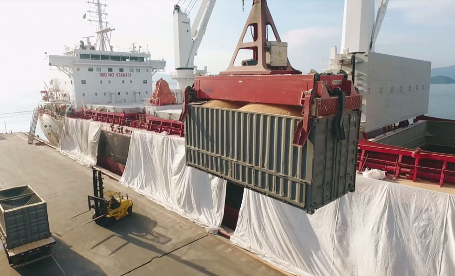 Porto de Antonina exporta farelo de soja não transgênica. Foto: Arquivo/TPPF