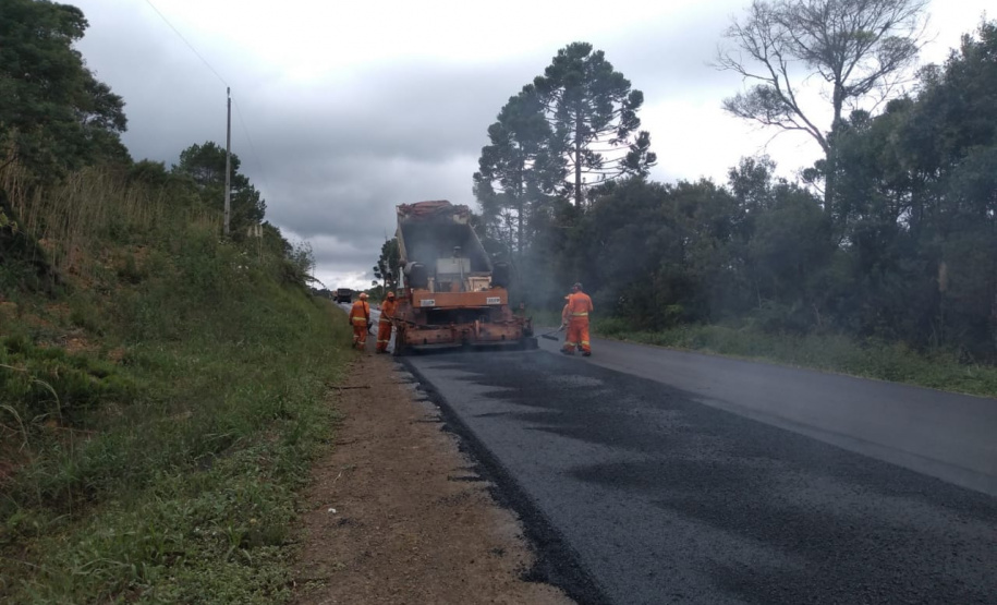 recapeamento da rodovia PR-170, trecho Entr. BR-153(Jangada do Sul) - Bituruna. Executados 25 km do total de 46,27 km.  -  Curitiba, 02/04/2019  -  Foto: Divulgação DER/SEIL