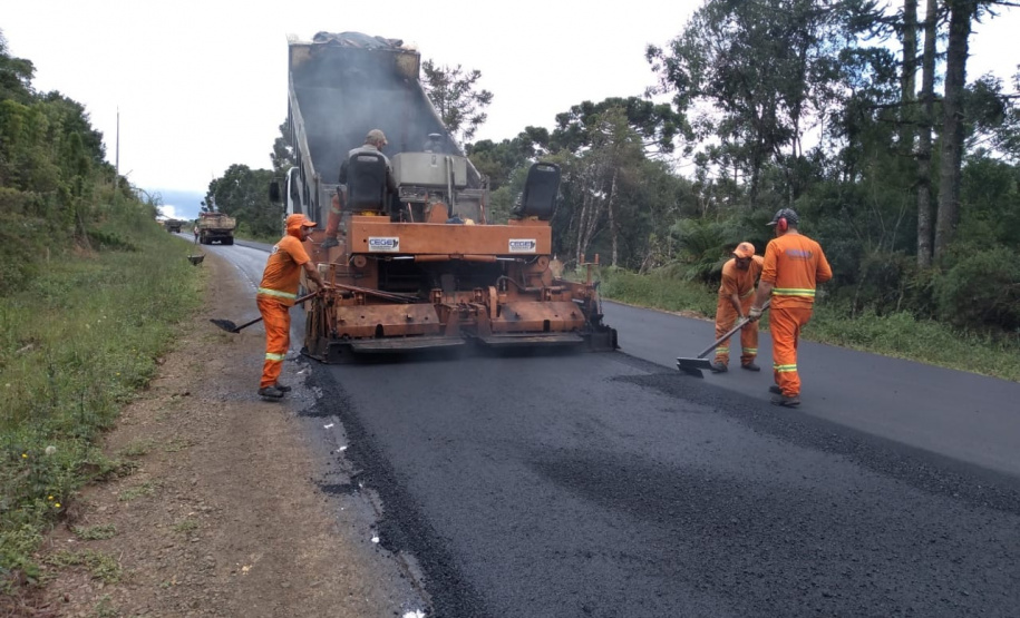 recapeamento da rodovia PR-170, trecho Entr. BR-153(Jangada do Sul) - Bituruna. Executados 25 km do total de 46,27 km.  -  Curitiba, 02/04/2019  -  Foto: Divulgação DER/SEIL