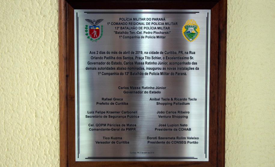 02-04-2019 Inauguração da Nova Sede da 1ª Cia do 13º BPM Curitiba, 02 de abril de 2019. Inauguração da Nova Sede da 1ª Cia do 13º BPM - Curitiba, 02/04/2019 - Foto: Soldado Amanda Morais