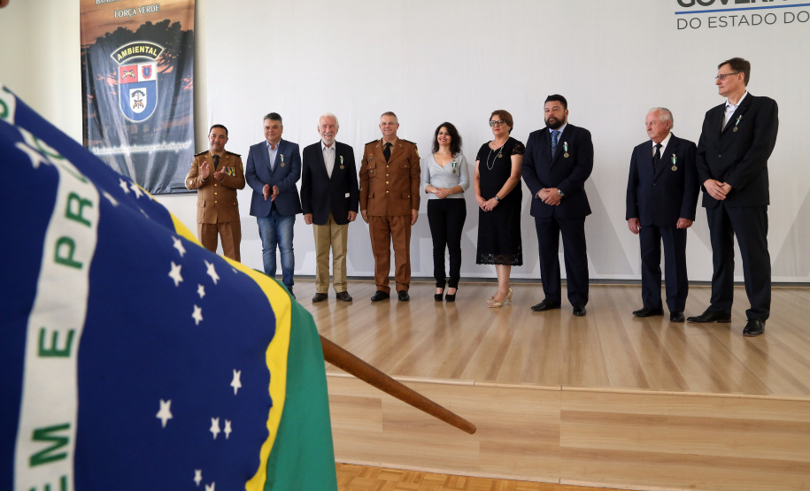 Batalhão da Policia Ambiental comemora 62 anos, vice governador Darci Piana recebe medalha do mérito ambiental.
Foto Gilson Abreu/ANPr