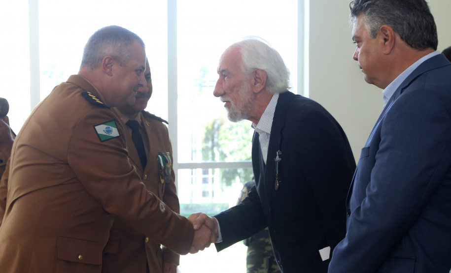 Batalhão da Policia Ambiental comemora 62 anos, vice governador Darci Piana recebe medalha do mérito ambiental.
Foto Gilson Abreu/ANPr