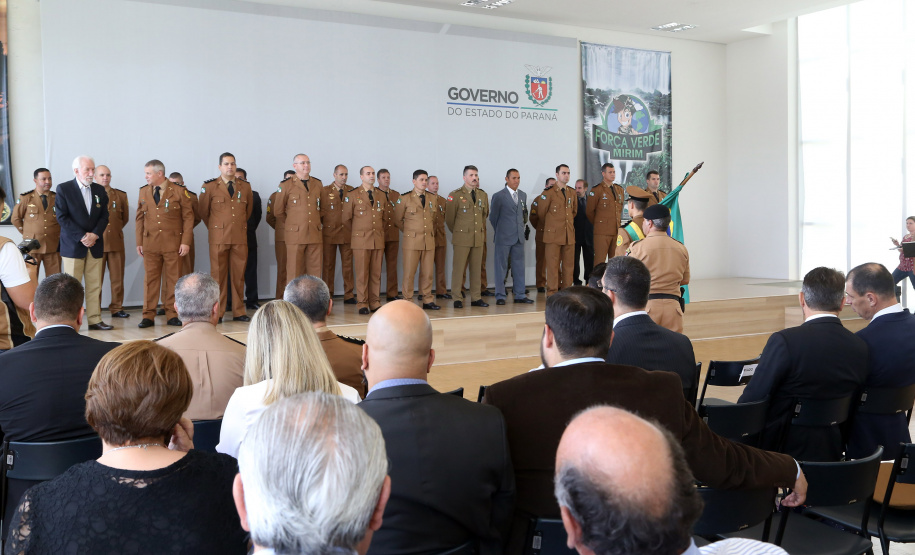 Batalhão da Policia Ambiental comemora 62 anos, vice governador Darci Piana recebe medalha do mérito ambiental.
Foto Gilson Abreu/ANPr