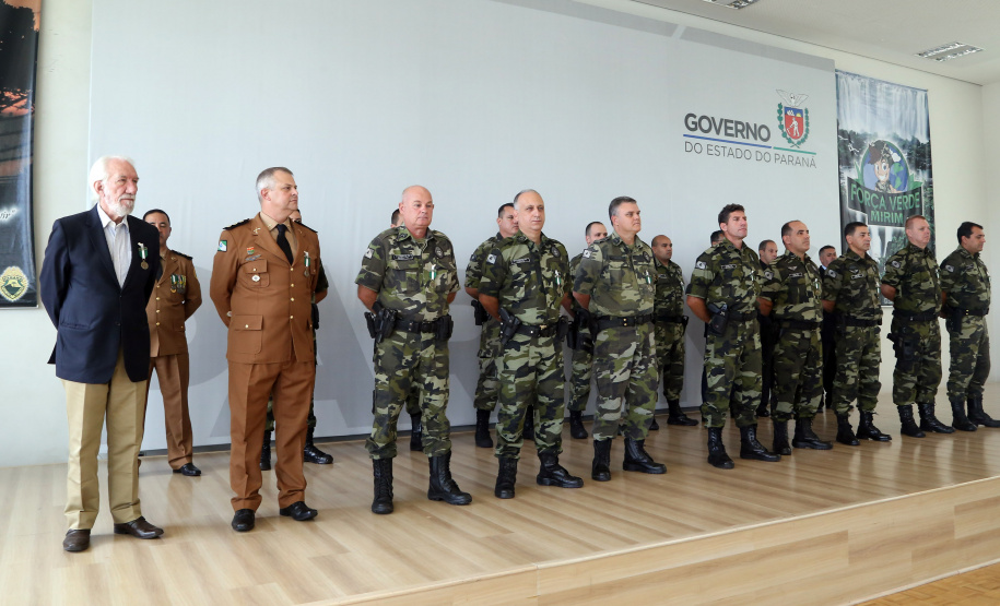 Batalhão da Policia Ambiental comemora 62 anos, vice governador Darci Piana recebe medalha do mérito ambiental.
Foto Gilson Abreu/ANPr