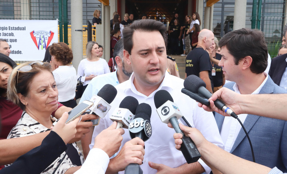 Governador Carlos Massa Ratinho Júnior inaugura em Guarapuava a nova sede do Colégio Estadual Leni Marlene Jacob  -  Guarapuava, 04/04/2019  -  Foto: Rodrigo Felix Leal/ANPr