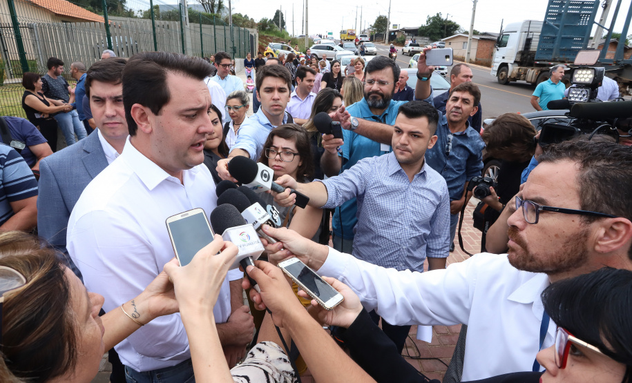 Governador Carlos Massa Ratinho Júnior inaugura em Guarapuava a nova sede do Colégio Estadual Leni Marlene Jacob  -  Guarapuava, 04/04/2019  -  Foto: Rodrigo Felix Leal/ANPr