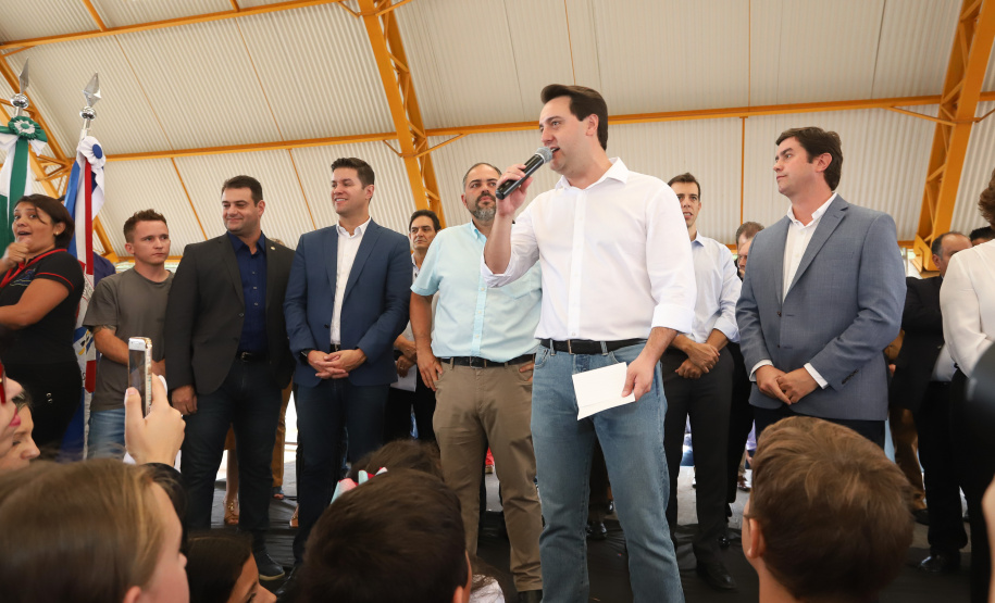 Governador Carlos Massa Ratinho Júnior inaugura em Guarapuava a nova sede do Colégio Estadual Leni Marlene Jacob  -  Guarapuava, 04/04/2019  -  Foto: Rodrigo Felix Leal/ANPr
