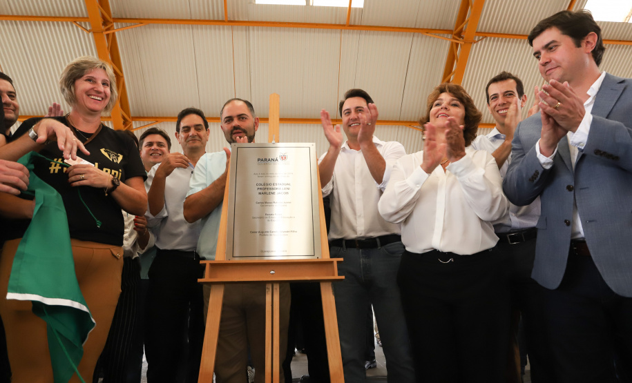 Governador Carlos Massa Ratinho Júnior inaugura em Guarapuava a nova sede do Colégio Estadual Leni Marlene Jacob  -  Guarapuava, 04/04/2019  -  Foto: Rodrigo Felix Leal/ANPr