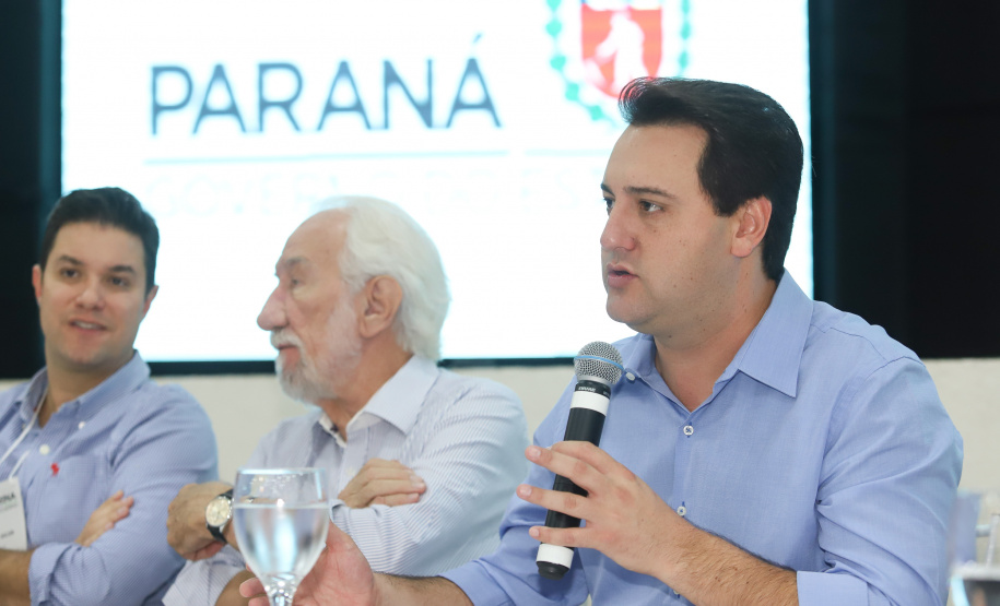 O governador Carlos Massa Ratinho Junior participa de coletiva na Expolondrina nesta quarta-feira (10). Londrina, 10/04/2019 - Foto: Rodrigo Félix Leal/ANPr