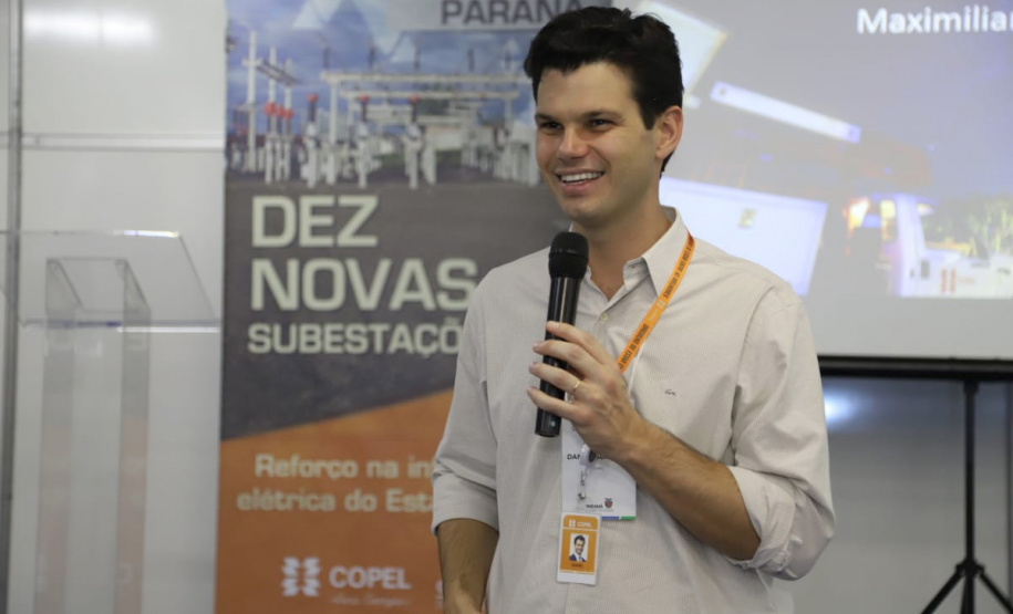 A Copel vai investir R$ 227 milhões em obras e novos empreendimentos somente na região Norte do Estado. O número foi apresentado pelo presidente da Copel, Daniel Pimentel Slaviero (foto), e pelo diretor de Distribuição, Maximiliano Orfali, em reunião com empresários nesta quinta (11), em Londrina.  -  Londrina, 11/04/2019  -  Foto: Divulgação Copel