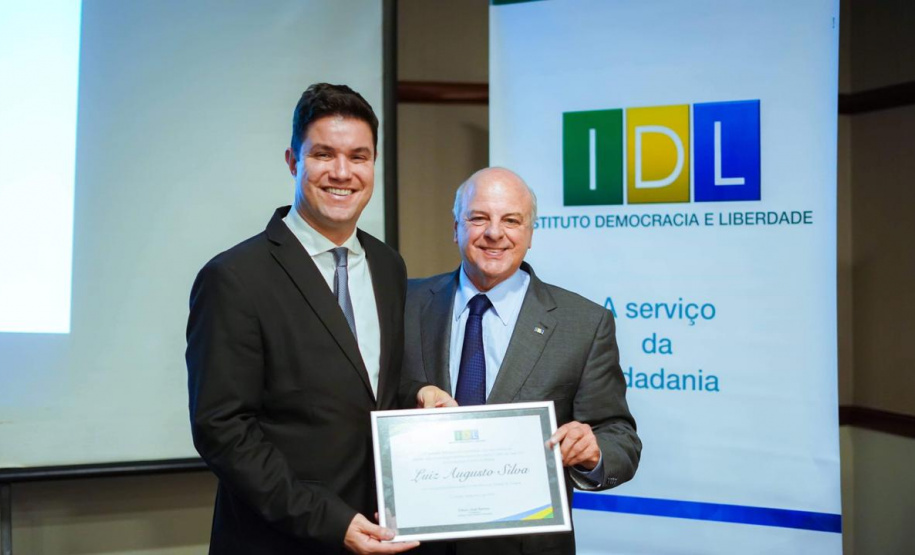 As principais ações e os resultados dos primeiros 100 dias de governo foram apresentados pelo chefe da Casa Civil do Paraná, Guto Silva, a empresários e lideranças do Estado, em evento realizado pelo Instituto Democracia e Liberdade (IDL), nesta terça-feira (16), em Curitiba. Foto: Casa Civil