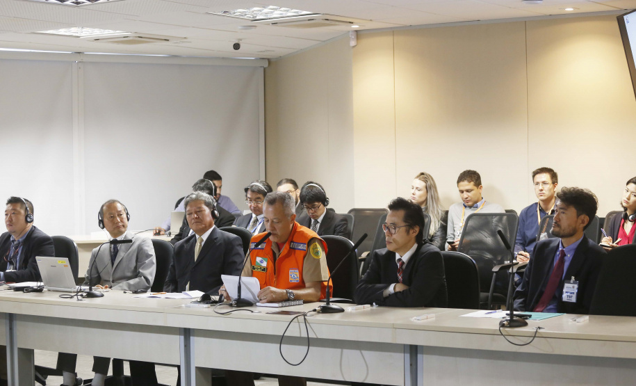 Reunião da Defesa Civil, Simepar e Jica, para discutir resultados do projeto de monitoramento metereológico por radar. N/F: coordenador da Defesa Civil do Paraná, cel. Ricardo Silva.Curitiba, 22-04-19.Foto: Arnaldo Alves / ANPr.