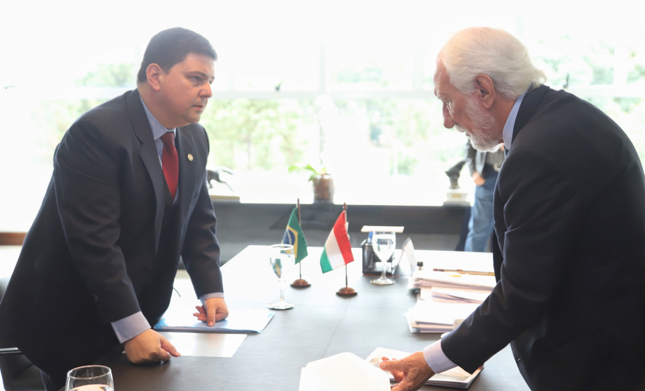 Governador em exercício Darci Piana recebe o cônsul honorário da Hungria em Curitiba, Marco Aurélio Schetino de Lima. - Curitiba, 24/04/2019 - Foto: José Fernando Ogura/ANPr