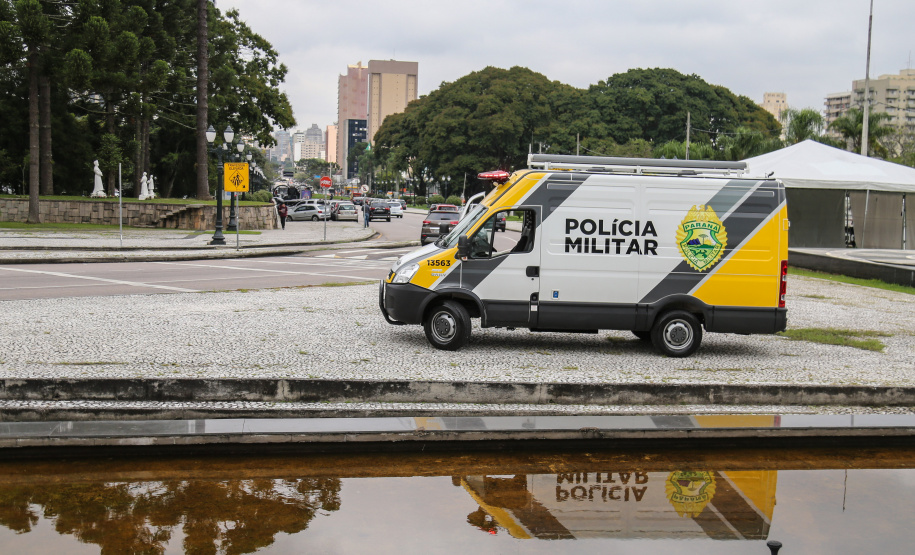 Patrulhamento Movel da Policia Militar no Palacio Iguaçu nesta quinta-feira (25).   Curitiba, 25/04/2019 -  Foto: Geraldo Bubniak/ANPr