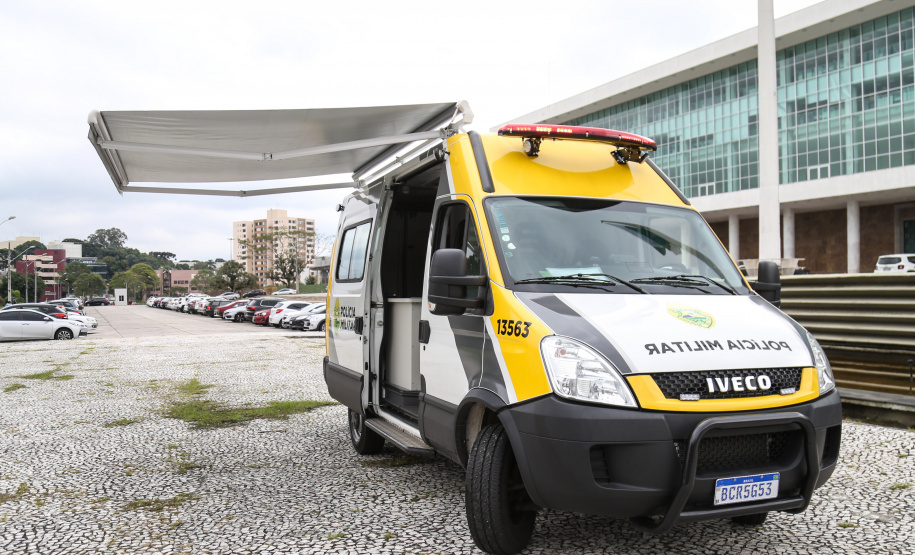 Patrulhamento Movel da Policia Militar no Palacio Iguaçu nesta quinta-feira (25).   Curitiba, 25/04/2019 -  Foto: Geraldo Bubniak/ANPr