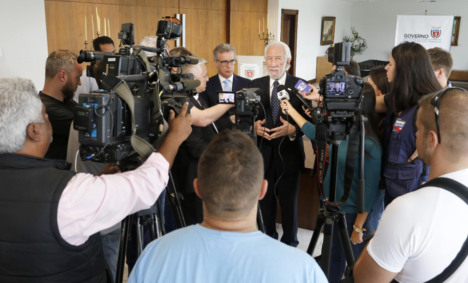 Coletiva de imprensa com o vice-governador Darci Piana.  -  29/04/2019  -  Foto: Arnaldo Alves/ANPr