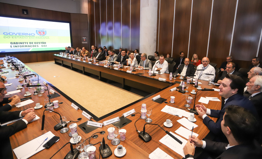 Governador Carlos Massa Ratinho Júnior durante reunião com a equipe de governo.Curitiba, 07-05-19.Foto:Rodrigo Felix Leal / ANPr.