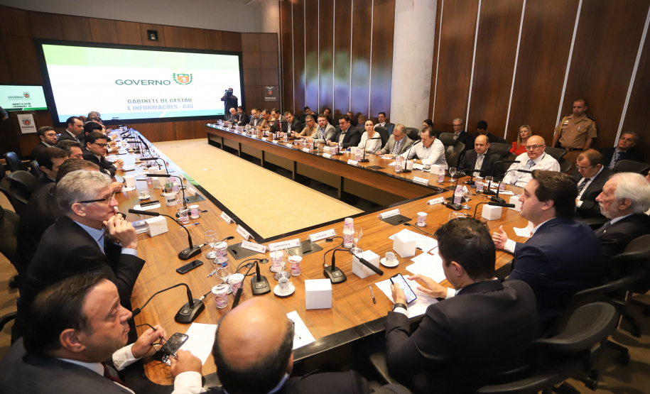 Governador Carlos Massa Ratinho Júnior durante reunião com a equipe de governo.Curitiba, 07-05-19.Foto:Rodrigo Felix Leal / ANPr.