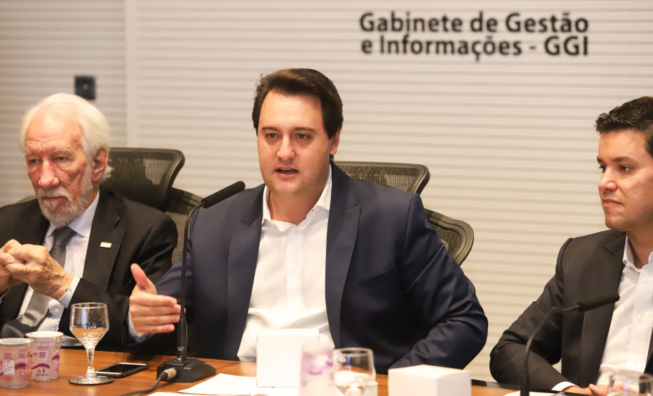 Governador Carlos Massa Ratinho Júnior durante reunião com a equipe de governo.Curitiba, 07-05-19.Foto:Rodrigo Felix Leal / ANPr.