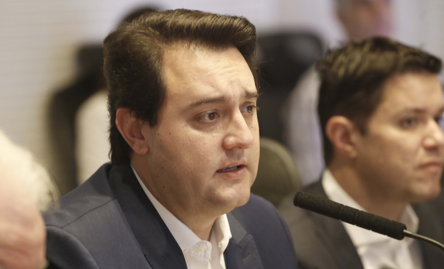 Governador Carlos Massa Ratinho Júnior durante reunião com a equipe de governo.Curitiba, 07-05-19.Foto: Arnaldo Alves / ANPr.