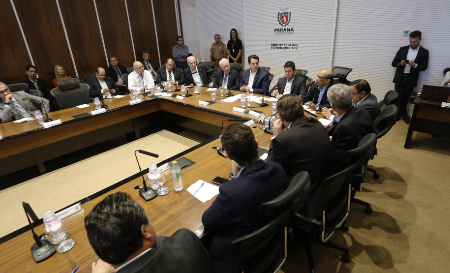 Governador Carlos Massa Ratinho Júnior durante reunião com a equipe de governo.Curitiba, 07-05-19.Foto: Arnaldo Alves / ANPr.