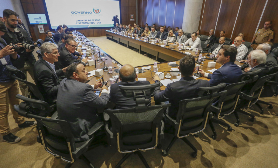 Governador Carlos Massa Ratinho Júnior durante reunião com a equipe de governo.Curitiba, 07-05-19.Foto: Arnaldo Alves / ANPr.
