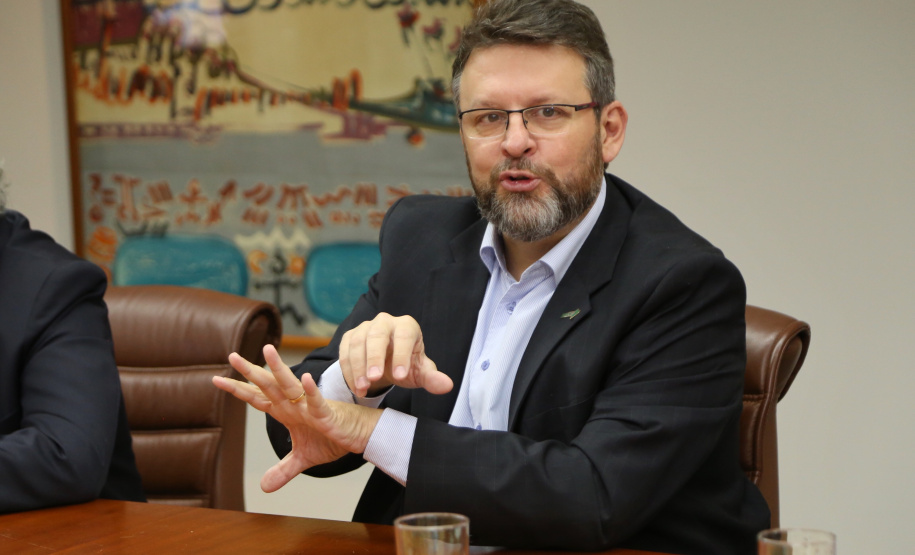 Reunião entre a secretaria do Planejamento e BRDE. Foto: José Fernando.Ogura. Na foto, o diretor-administrativo da Agência Paraná do BRDE, Wilson Bley Lipski.09/05/2019