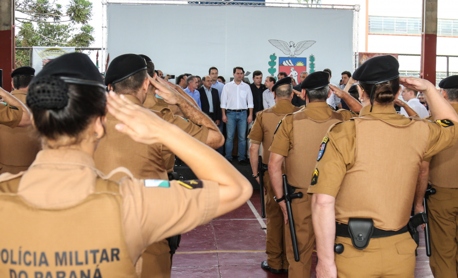O governador Carlos Massa Ratinho Junior lança o programa Escola Segura. Foz do Iguaçu, 09/05/2019 - Foto: Geraldo Bubniak/ANPr