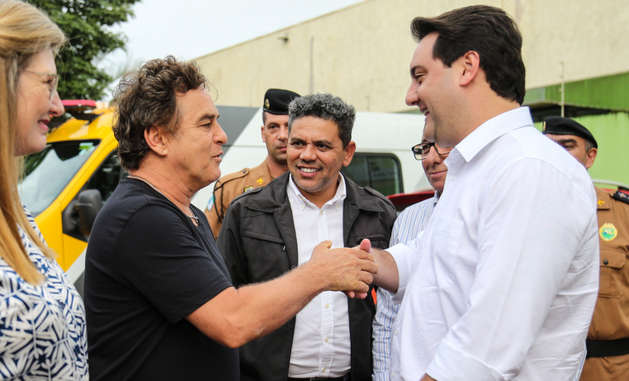 O governador Carlos Massa Ratinho Junior lança o programa Escola Segura. Foz do Iguaçu, 09/05/2019 - Foto: Geraldo Bubniak/ANPr