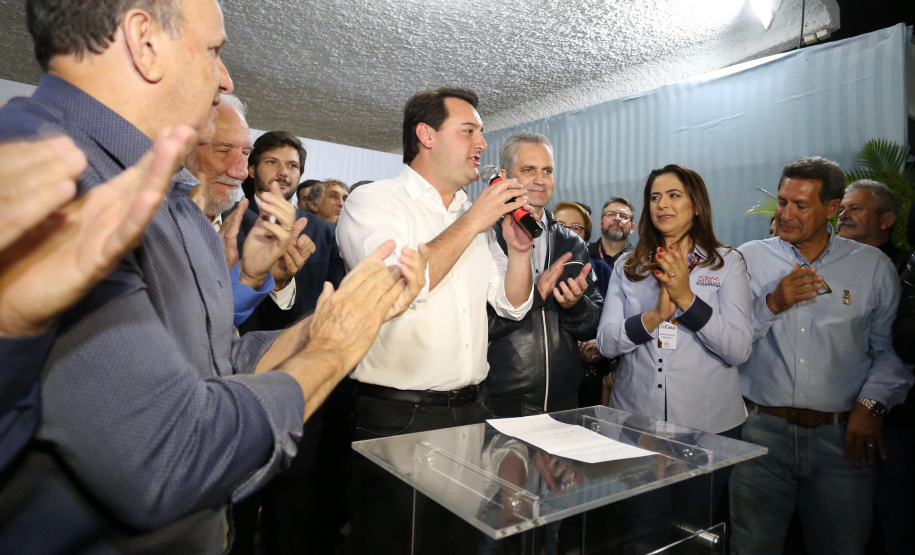 O governador Carlos Massa Ratinho Junior destacou, no ato de transferência da sede da administração estadual para Maringá, no Noroeste do Paraná, que a iniciativa visa atender as demandas da região e tornar o Governo mais acessível para a população. O município irá sediar o Poder Executivo até sexta-feira (17). Foto: José Fernando Ogura/ANPr