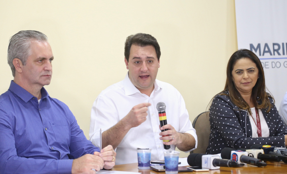 O governador Carlos Massa Ratinho Junior recebe a imprensa para entrevista coletiva, na Expoingá. Maringá,16/05/2019. FotoGilson Abreu/ANPr