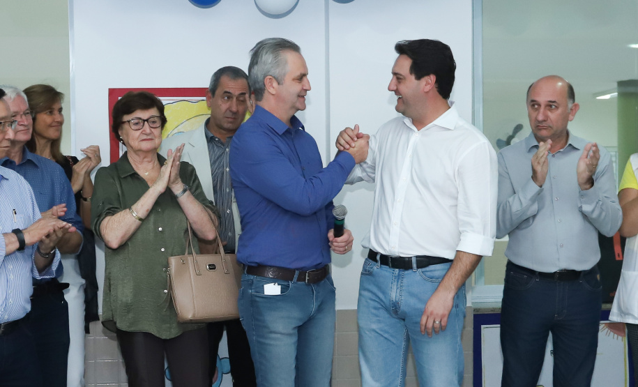 O governador Carlos Massa Ratinho Junior também inaugurou nesta quinta-feira (16) o CMEI José Prestes Neto, no Jardim Alvorada, em Maringá. O prédio de 3 mil metros quadrados tem capacidade para até 500 alunos do berçário ao 5° ano.Foto Rodrigo Felix Leal/ANPr