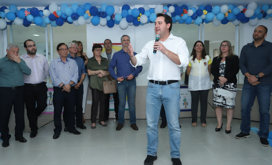 O governador Carlos Massa Ratinho Junior também inaugurou nesta quinta-feira (16) o CMEI José Prestes Neto, no Jardim Alvorada, em Maringá. O prédio de 3 mil metros quadrados tem capacidade para até 500 alunos do berçário ao 5° ano.Foto Rodrigo Felix Leal/ANPr