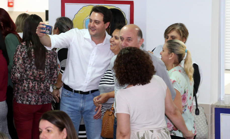 O governador Carlos Massa Ratinho Junior também inaugurou nesta quinta-feira (16) o CMEI José Prestes Neto, no Jardim Alvorada, em Maringá. O prédio de 3 mil metros quadrados tem capacidade para até 500 alunos do berçário ao 5° ano.Foto Gilson Abreu/ANPr