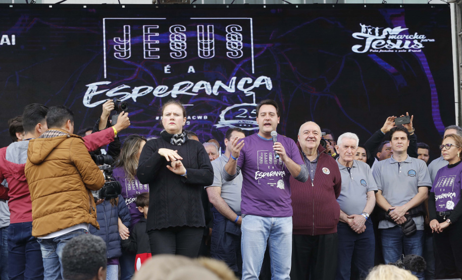 O governador Carlos Massa Ratinho Junior participa da Marcha para Jesus.Curitiba, 18-05-19Foto: Arnaldo Alves