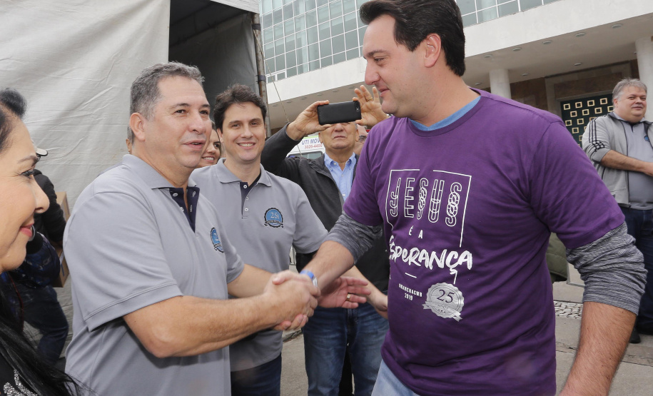 O governador Carlos Massa Ratinho Junior participa da Marcha para Jesus.Curitiba, 18-05-19Foto: Arnaldo Alves