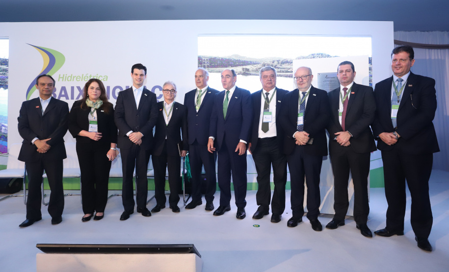 A Usina Hidrelétrica Baixo Iguaçu, último aproveitamento energético do Rio Iguaçu, foi inaugurada nesta quinta-feira (23) em Capanema, no Sudoeste do Estado. O empreendimento foi construído por um consórcio formado pela Copel e a Neonergia e recebeu investimento de R$ 2,3 bilhões. Foto: Rodrigo Felix Leal/ANPr