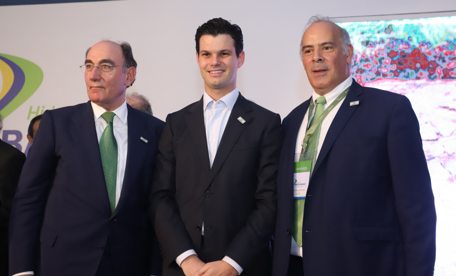 A Usina Hidrelétrica Baixo Iguaçu, último aproveitamento energético do Rio Iguaçu, foi inaugurada nesta quinta-feira (23) em Capanema, no Sudoeste do Estado. O empreendimento foi construído por um consórcio formado pela Copel e a Neonergia e recebeu investimento de R$ 2,3 bilhões. Foto: Rodrigo Felix Leal/ANPr