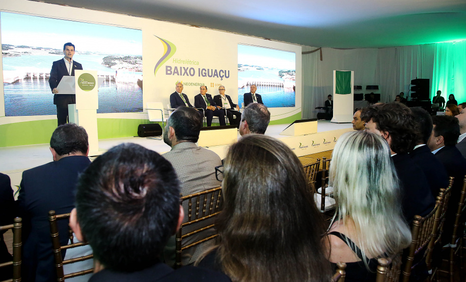 A Usina Hidrelétrica Baixo Iguaçu, último aproveitamento energético do Rio Iguaçu, foi inaugurada nesta quinta-feira (23) em Capanema, no Sudoeste do Estado
