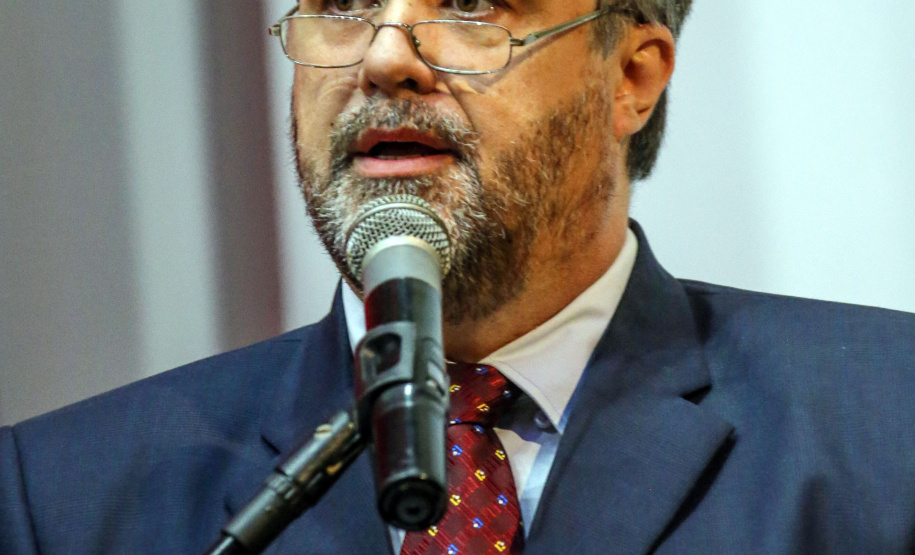 O secretário de Saude do Paraná, Carlos Alberto Gebrim Preto  (Beto Preto) na abertura do XXXV Congresso Estadual de Secretários Municipais de Saúde do Paraná, no Centro Universitário da Fundação Assis Gurgacz (FAG)  em Cascavel nesta quinta-feira (23).   Cascavel, 23/05/2019 -  Foto: Geraldo Bubniak/ANPr