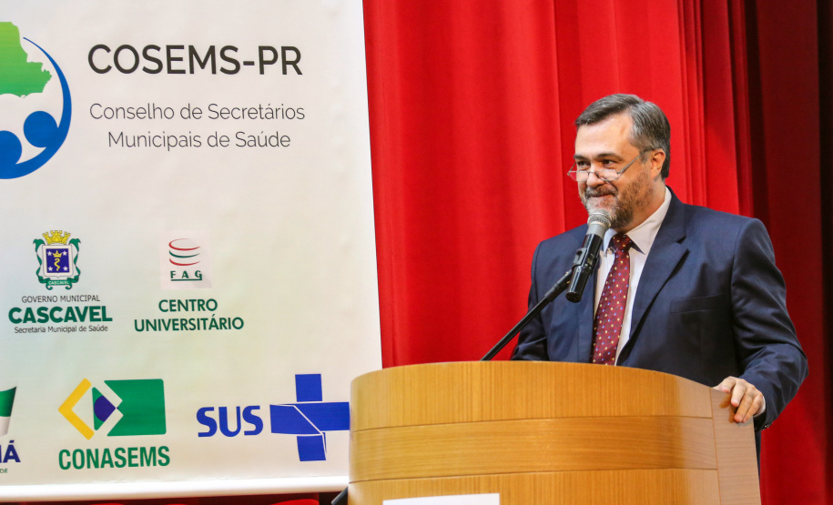 O secretário de Saude do Paraná, Carlos Alberto Gebrim Preto  (Beto Preto) na abertura do XXXV Congresso Estadual de Secretários Municipais de Saúde do Paraná, no Centro Universitário da Fundação Assis Gurgacz (FAG)  em Cascavel nesta quinta-feira (23).   Cascavel, 23/05/2019 -  Foto: Geraldo Bubniak/ANPr